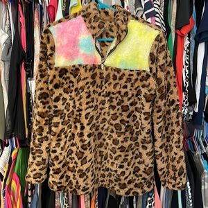 Leopard & TieDye Fleece Pullover